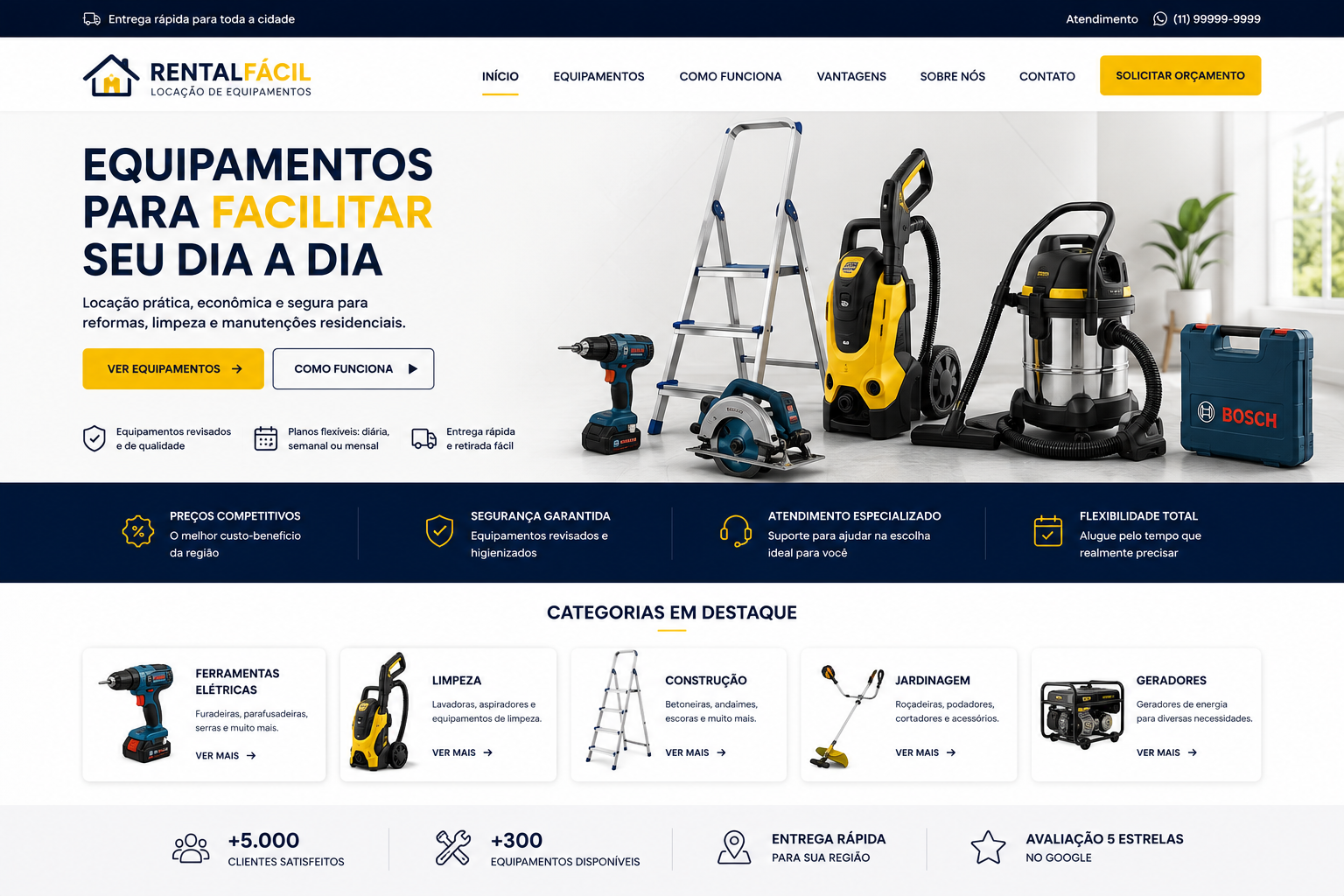 Site de Locação de Equipamentos